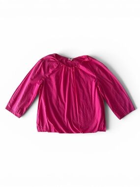 100% Cotton Frances Valentine Vibrant Fuchsia Three-Quarter Sleeve Blouse